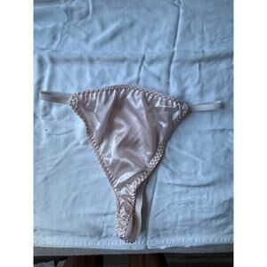 NWT Unbranded Light Pink Satin High-Rise Thong Panty – 90s Style